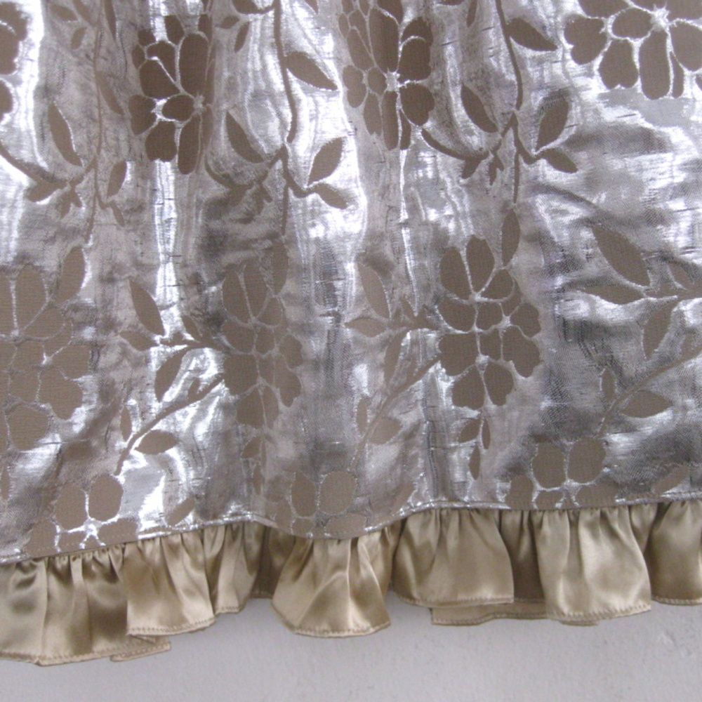Dressy full skirt 4 Gold Silver Metallic Silk lining Very light wool bl Tocca - Picture 3 of 5